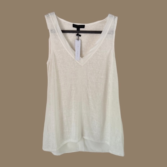 NWT! Anthropologie | Sanctuary  | Size Small | White V-Neck Button Back Blouse - Picture 1 of 8